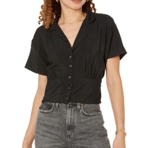 Madewell Tops - NWOT Madewell:  Banded Bottom Button-down Blouse, Size Small, Black